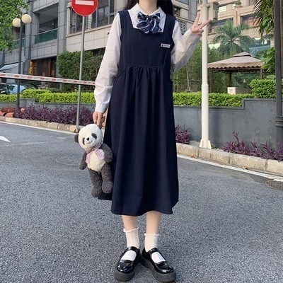 パーティードレス ドレス 韓国 JK制服学院風の甘くて痩せやすい学生袖なしの背もたれワンピースJK制服セット 涼しく楽ちんセットアップ