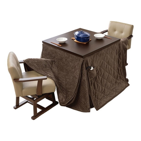 KOT-7311DBR-80+ポカFH80BR+KC-7589DBR ダイニングコタツ 4点セット メーカー直送