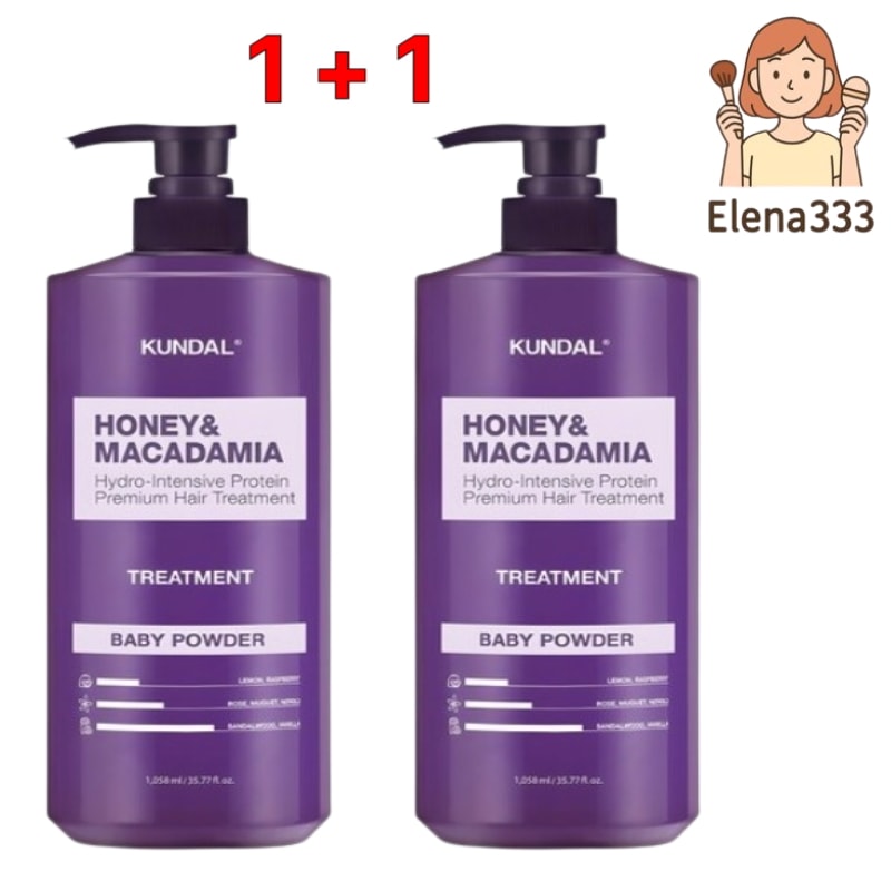 [韓国トリートメント] ハニーアンドマカダミア ヘアクリニック ベビーパウダーの香り 1,058ml 2個/ ヘアケア/ ヘアシャンプー/ 美容/ トリートメント/ ヘアトリートメント/ ヘアパック/