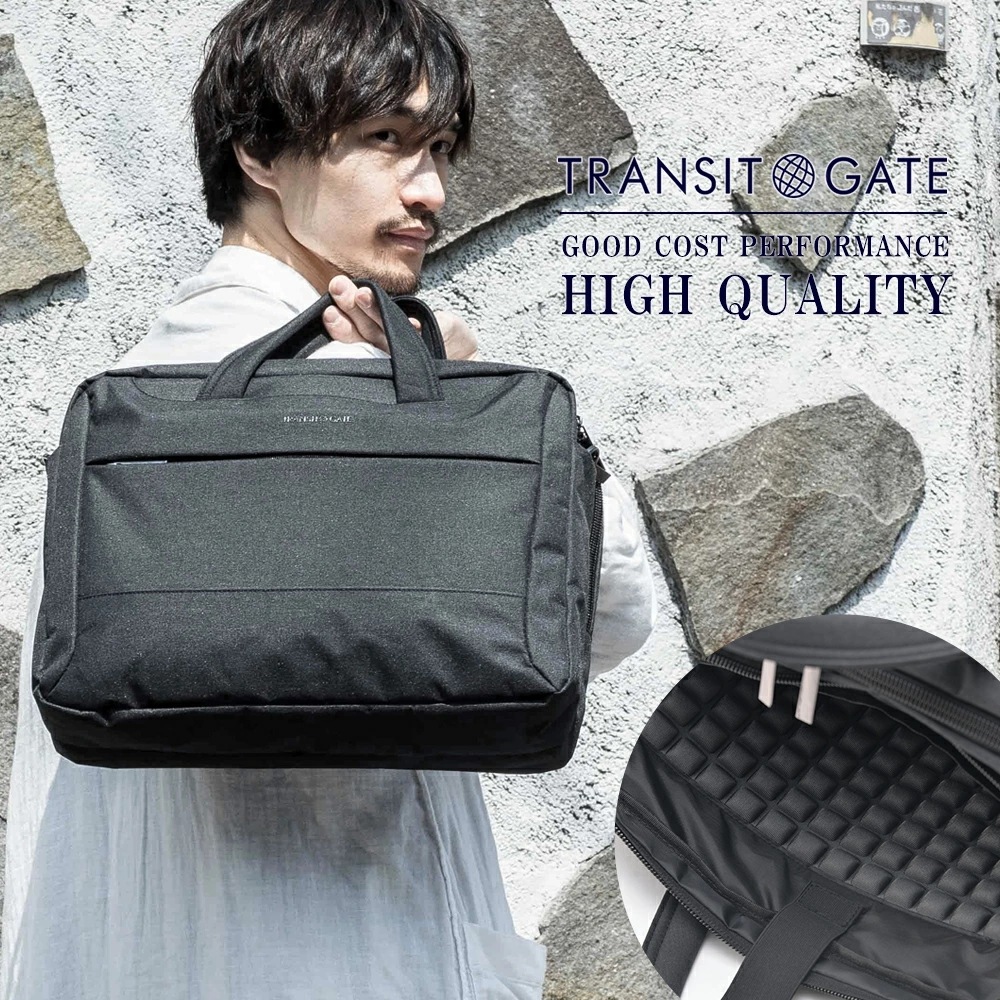 TransitGate トートバッグ ナイロン 大きめ メンズ ビジネス 横型 2way ショルダー