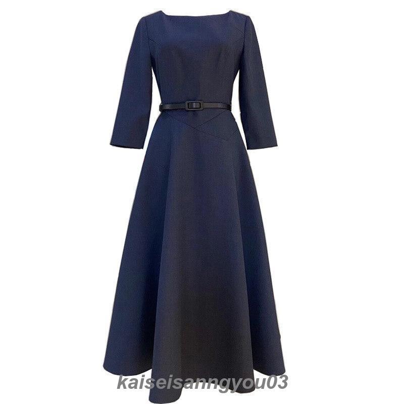 ワンピース レディース ドレス ロングワンピース 無地 Aライン ハイウエスト 着痩せ 卒業式 入学式 女子会 通勤 フォーマル かわいい 上品