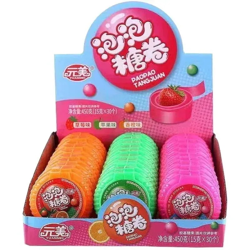 【20点セット】メガ割バブルガムロール フルーツ味 インガム キッズロール バブルガム ビッグロール イチゴ味 アップル味 キャンディー 60個入 子どもの日25