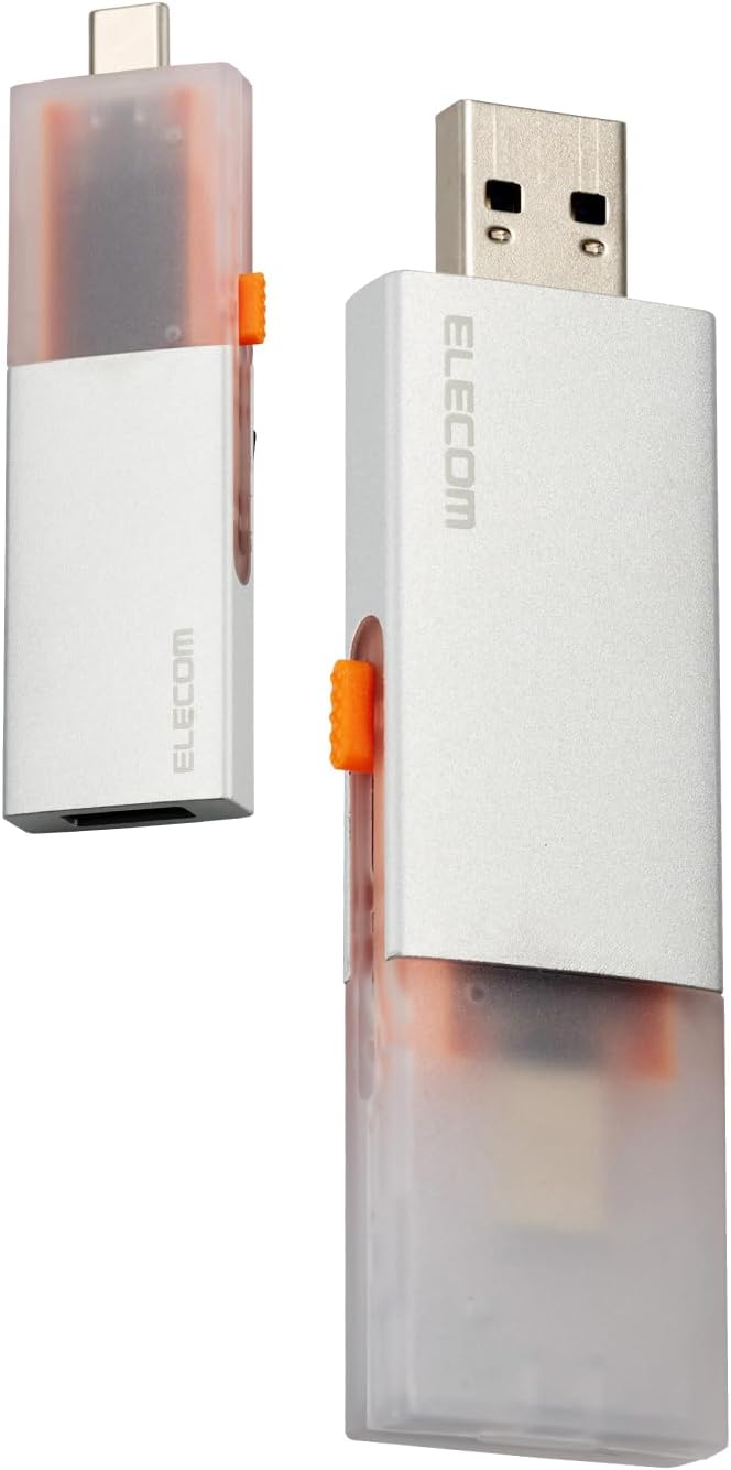 外付けSSD 500GB USB3.2 (Gen2) 対応 スライド式 タイプC タイプA スライド切り替え シルバー ESD-EWC0500GSV