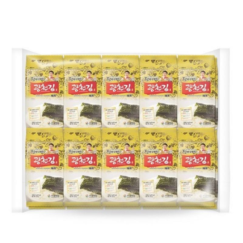 おいしい韓国海苔伝統的な味の海苔焼き海苔生海苔薄焼き海苔荏の油でコーティングより香りのよい光川海苔/