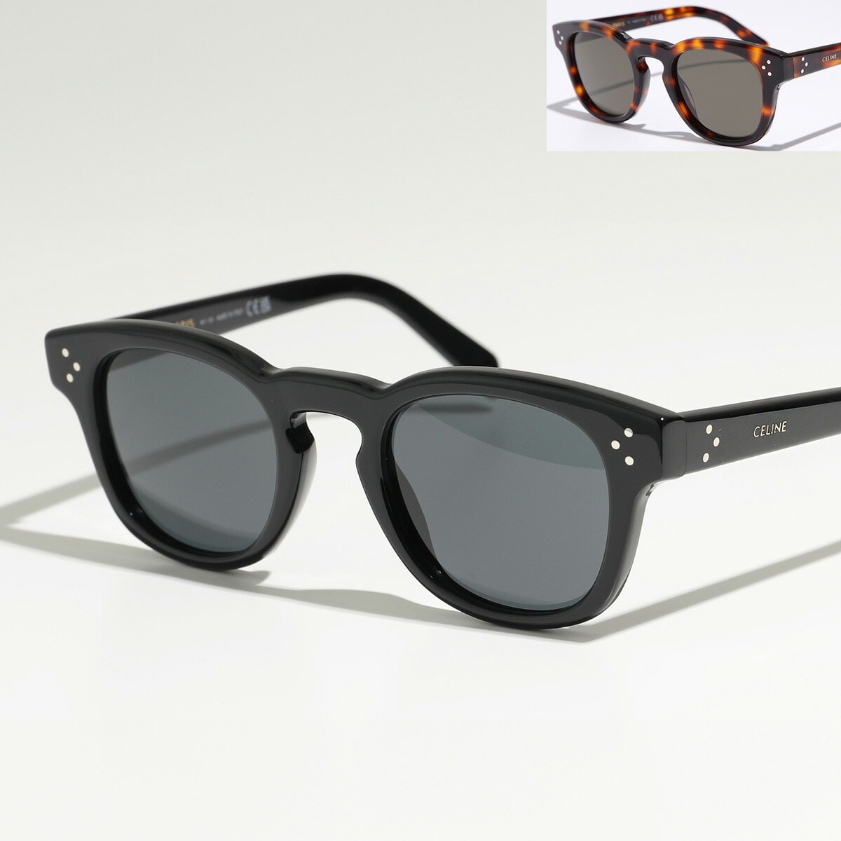 CELINE セリーヌ サングラス CL40233I 01A 4S233CPLB.38NO レディース ウェリントン型 ボストン型 メガネ 眼鏡 ロゴ セルフレーム アイウェア カラー2色