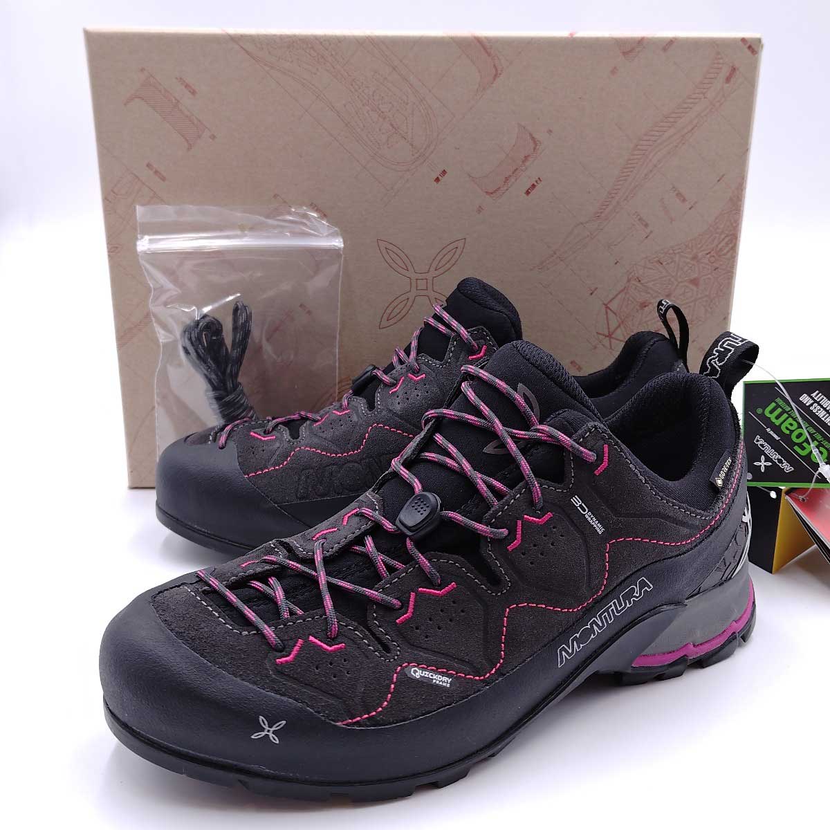 【中古・未使用品】モンチュラ YARU GORE-TEX ヤル 登山靴 トレッキングシューズ サイズUK6.5 (25cm) チャコールグレー S3GA00W レディース MONTURA アプローチ