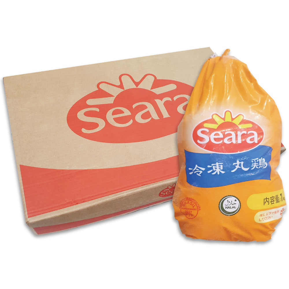 冷凍 ブラジル産 グリラー 丸鶏 10羽 1kgサイズ / 中抜き ハラール認証 鶏肉 チキン 1BOX箱売り