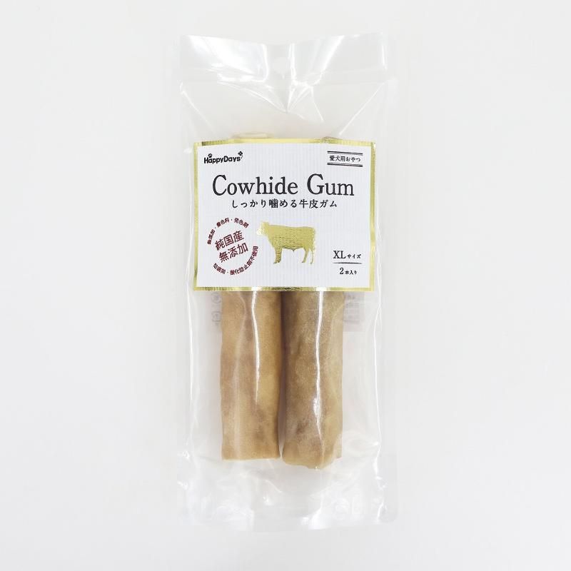 （まとめ買い）HappyDays 純国産無添加 しっかり噛める牛皮ガムXL 2本入り 犬用おやつ [x3]