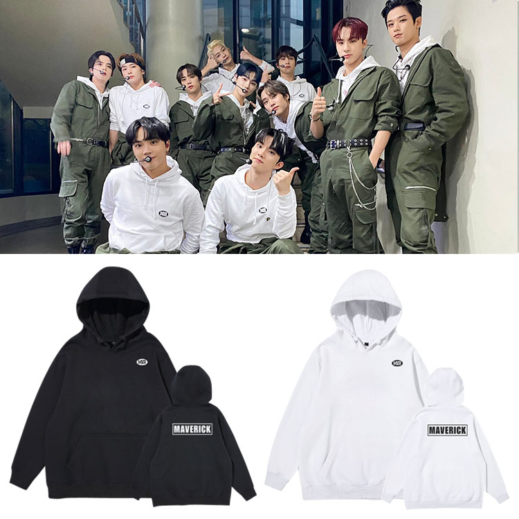the Boyz Album Maverick スプリングフリースプルオーバー長袖ルーズプリントパーカー