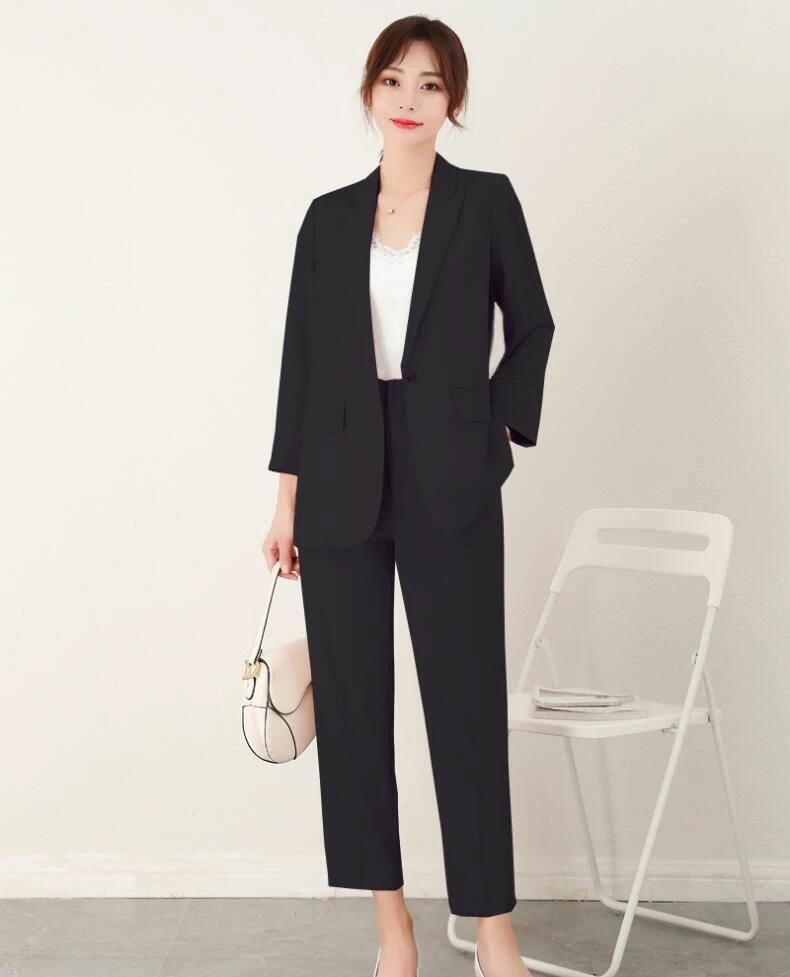 スーツ 上下 パンツスーツ 大きいサイズ 通勤 卒業式 面接 ジャケット+パンツ 大きいサイズ 細身 フォーマルスーツ 入学式 オフィス リクルートスーツ 洗える OL 就活 7分袖 ビジネススーツ 5,899円
