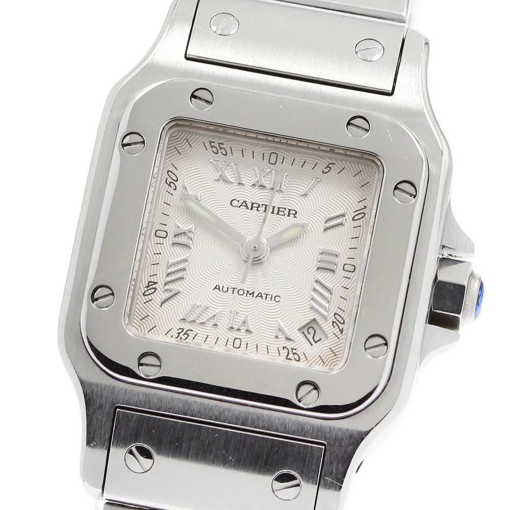 カルティエ CARTIER W20044D6 サントスガルベSM デイト 自動巻き レディース _960637【中古】