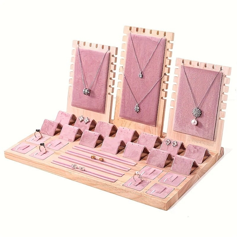 アクセサリー スタンド エレガント 大容量 おしゃれ かわいい ジュエリー オーガナイザー ネックレス ピアス リング ピンク グレー 4-7