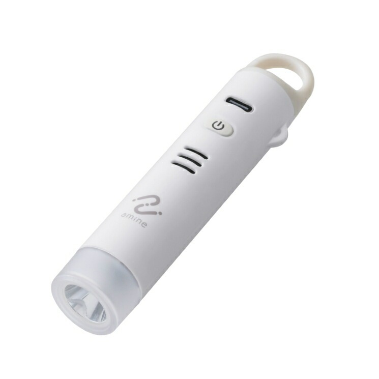 エレコム 紛失防止タグ Apple「探す」対応 iPhone用 防犯ブザー 充電式 音と光 SOS機能 サイレント通報 防水 防塵 IP65 ストラップホール付 バッグ ナチュラルホワイト LGT-U