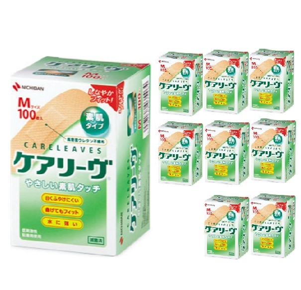 ケアリーヴ 絆創膏Mサイズ 100枚入り 10個セット やさしい素肌タッチ ケアリーブ ばんそうこう