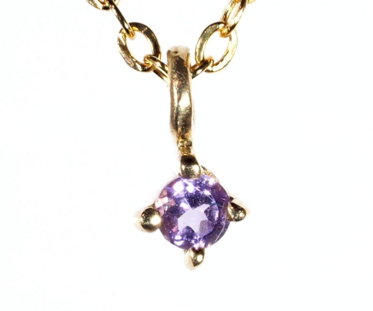 厳選天然 アメジスト ネックレス 0.21ct 10金 YG 国内生産品アメジスト使用