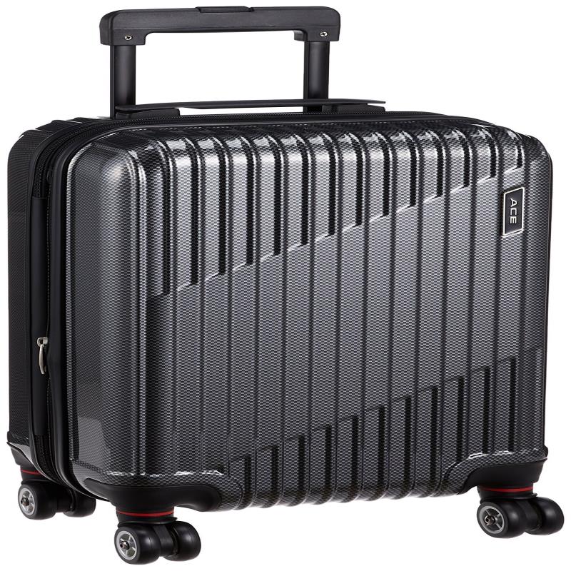 スーツケース 双輪キャスター キャリーケース クレスタ ブラックカーボン Sサイズ(機内持込) 34/39L