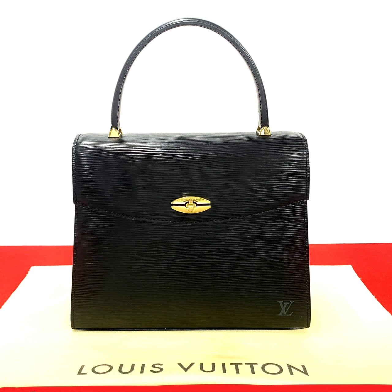 ヴィンテージ マルゼルブ エピハンドバッグ エピレザー ブラック 423-2