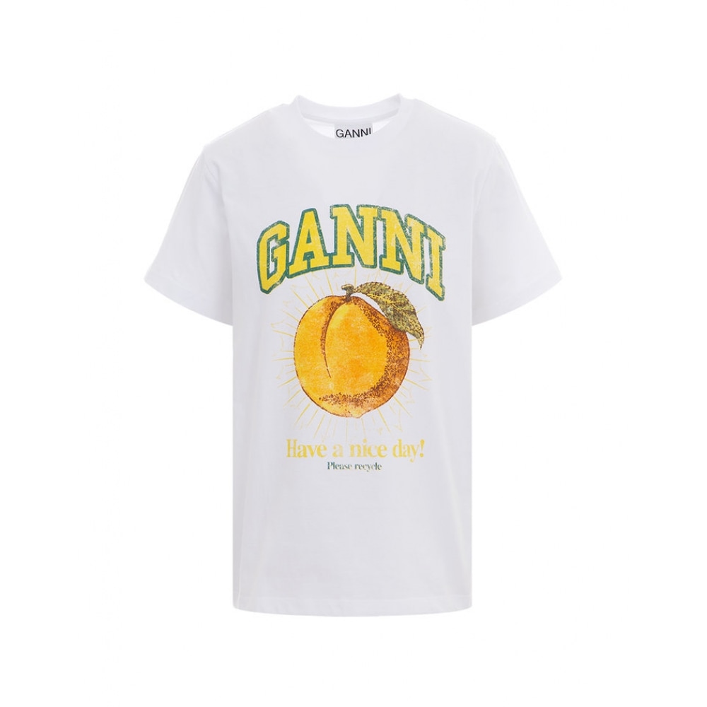 25SS T3529 151 ガニピーチプリントホワイトショートスリーブ T シャツ 16,700円