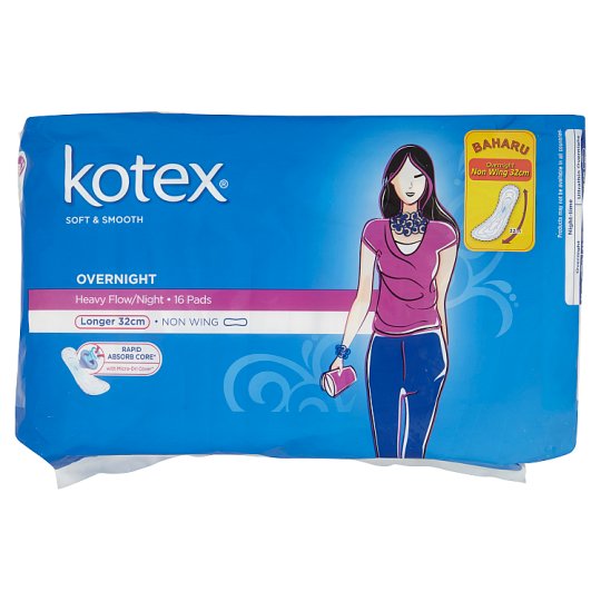 100%正規品 生理用品 Kotex Pads 16 32cm Wing Non Flow/Night Heavy