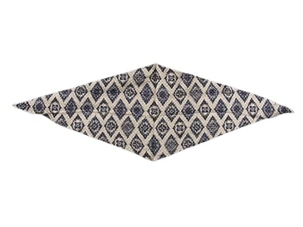 スカーフ ネイビー グレー シルク100% レディース 花柄 ひし形【本物保証】