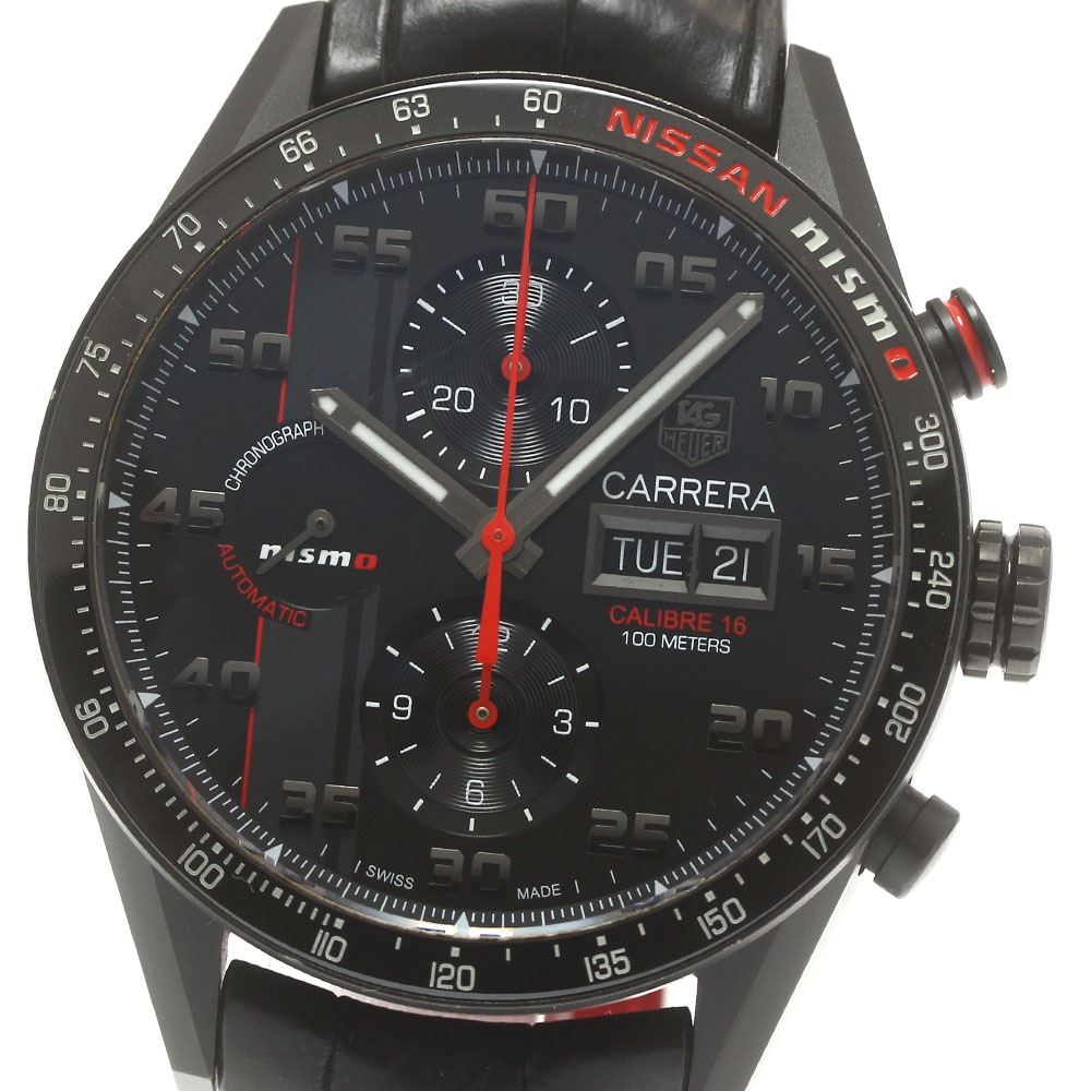 タグホイヤー TAG HEUER CV2A82.FC6237 カレラ 日産ニスモ限定モデル デイデイト クロノグラフ 自動巻き メンズ 美品 保証書付き_884175【中古】