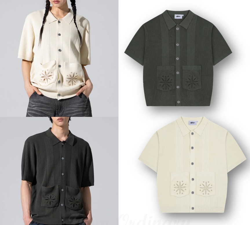 Cuba Collar Short Sleeved Knit Cardigan (XTK152)