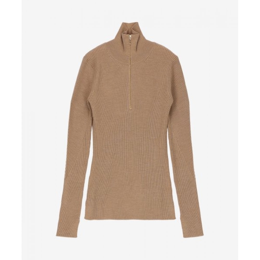 ギャニーウィメンズリブニット-ブラウン/K1620118