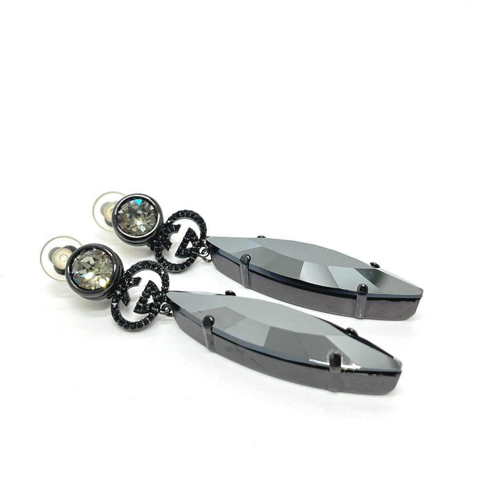 イヤリング GG クリスタル ビジュー アクセサリー メタル ブラック