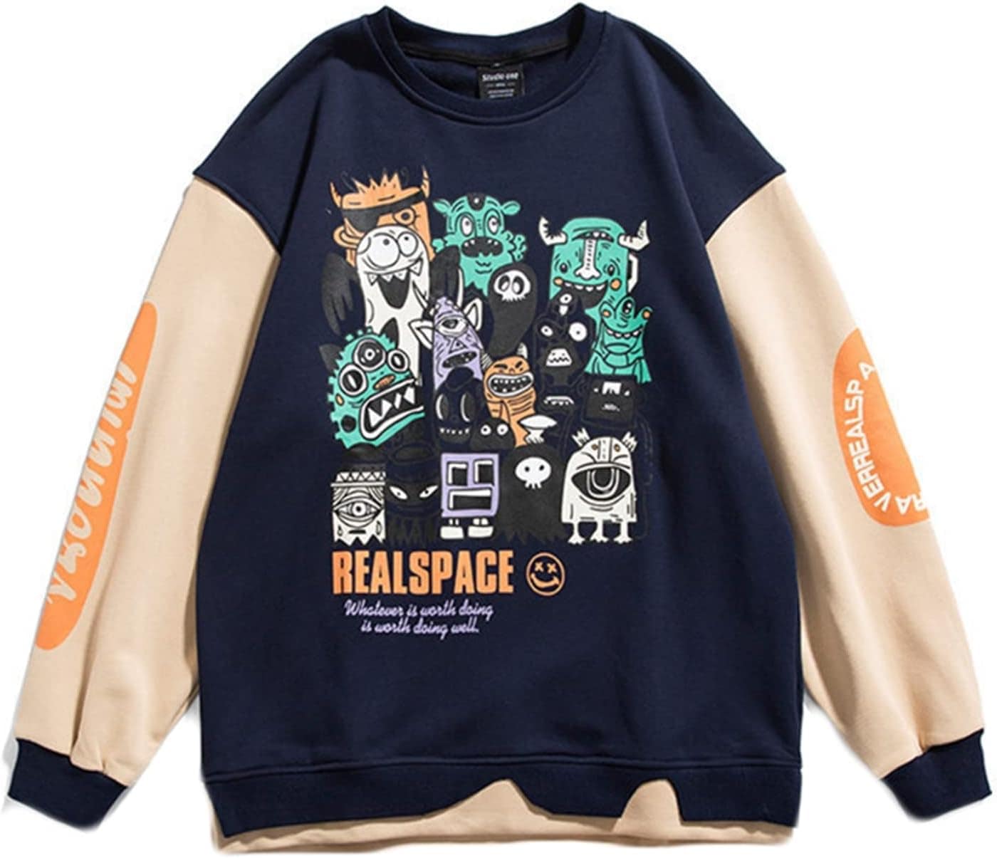 男性 長袖 パーカー 春服 プリント 切り替え キャラクター 重ね着風 プルオーバー 流行し 通気性 ストレッチ ラウンドネック 体型パカー トップス トレーナー コンフォート ソフト カジ