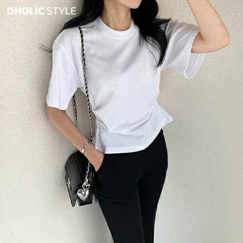 [メガ割りSALE]バックスリットタック半袖Tシャツ・p673025