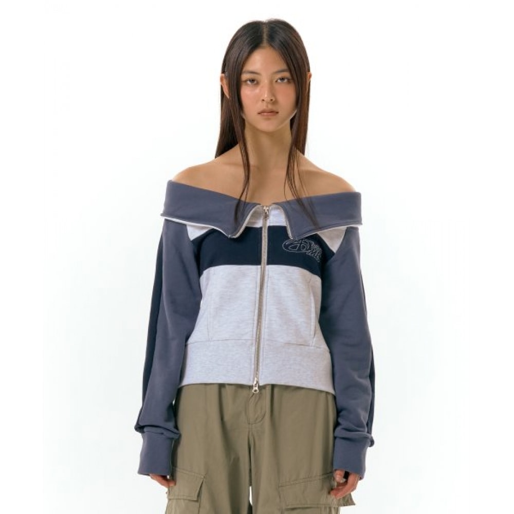 AMES ワールドワイドオフショルダージップアップグレー