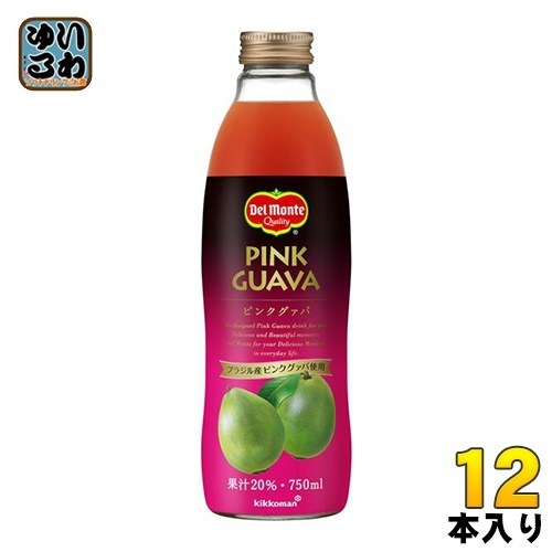 デルモンテ ピンクグァバ 20％ 750ml 瓶 12本 (6本入×2 まとめ買い)