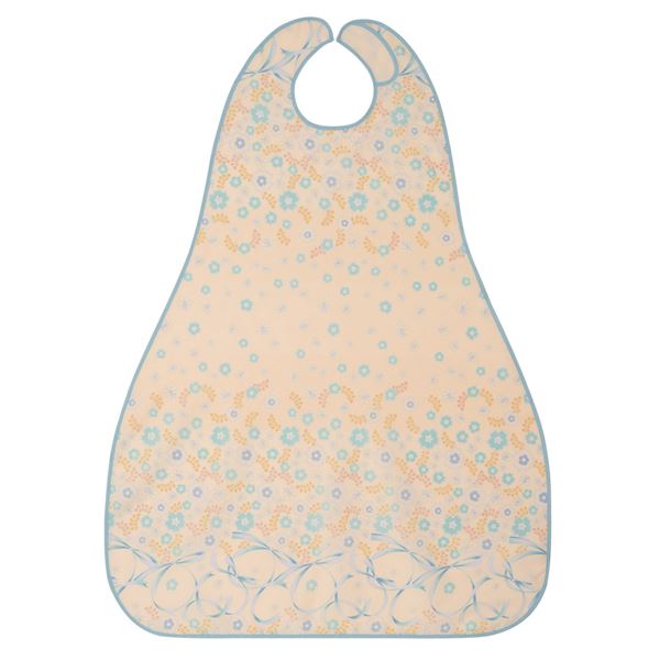 (まとめ)大阪エンゼル 食事用エプロンIIロングタイプ (2)フラワーブルー 6068(×3セット)