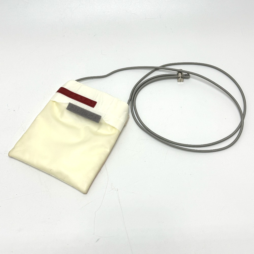 ショルダーバッグ ロゴ スポーツ ポシェット 斜め掛け サコッシュ ナイロン ホワイト