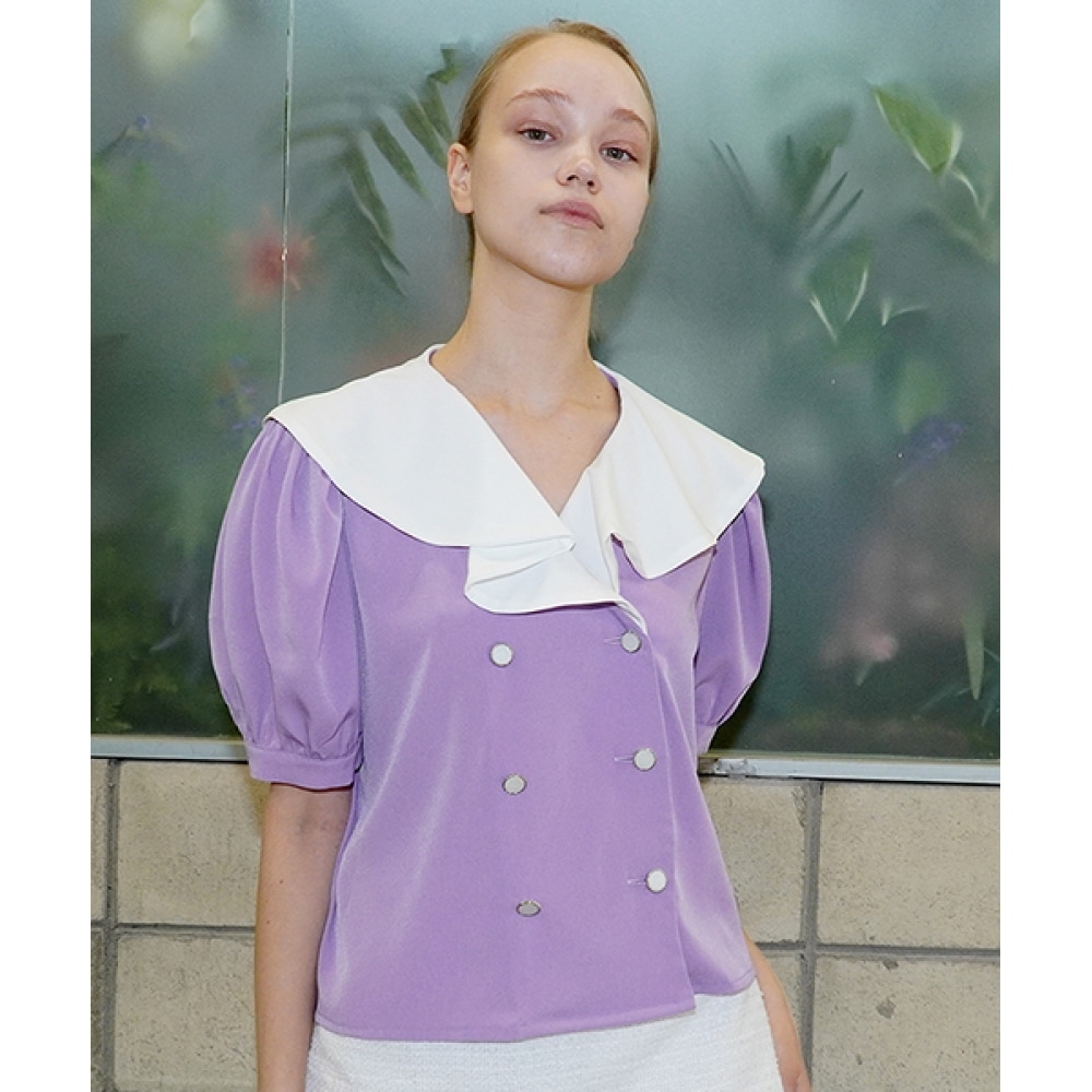 DAMAGE MNEMONIC セラプリルパープルブラウス_Sailor Frill PP BL