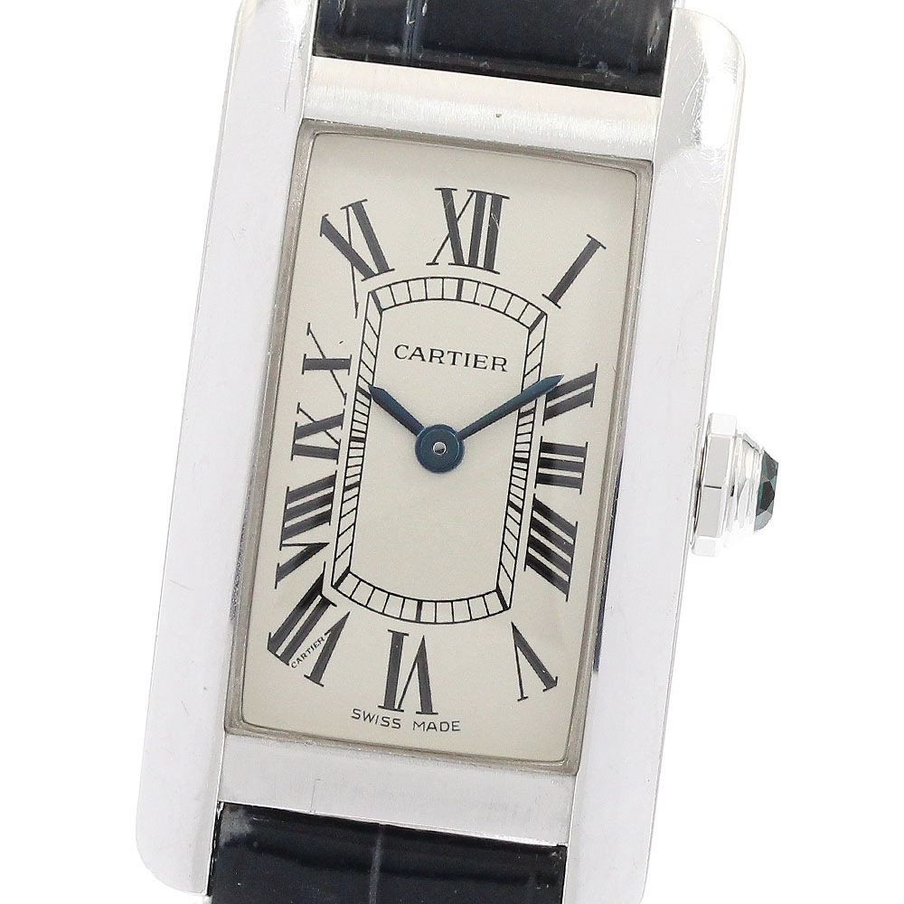 カルティエ CARTIER W26019L1 タンクアメリカン K18WG クォーツ レディース _914019【中古】