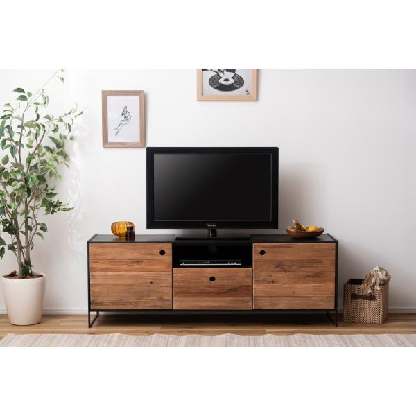 テレビ台 ローボード ラック 棚 おしゃれ ジャパンディ 和風モダン 木目 引き出し 幅145cm テレビボード 天然木 パイン古材 アンティーク