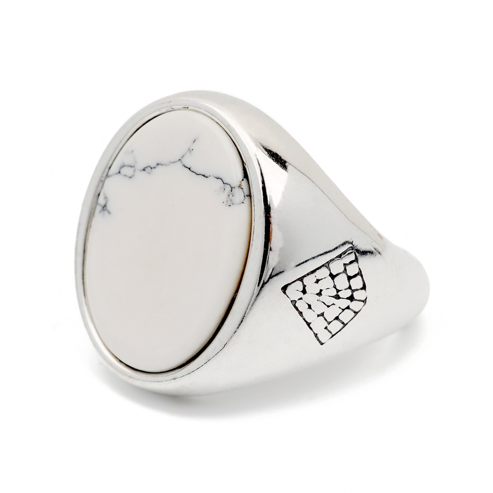 925 印台リング スタンプリング 白 [cr403]