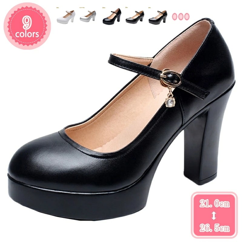 1000円OFFクーポン 厚底 パンプス アンクルストラップ 黒 銀色 太ヒール レディース 走れる 結婚式 パーティ フォーマル 通勤 歩きやすい アウトドア お呼ばれ 大きいサイズ 幅広 痛くない