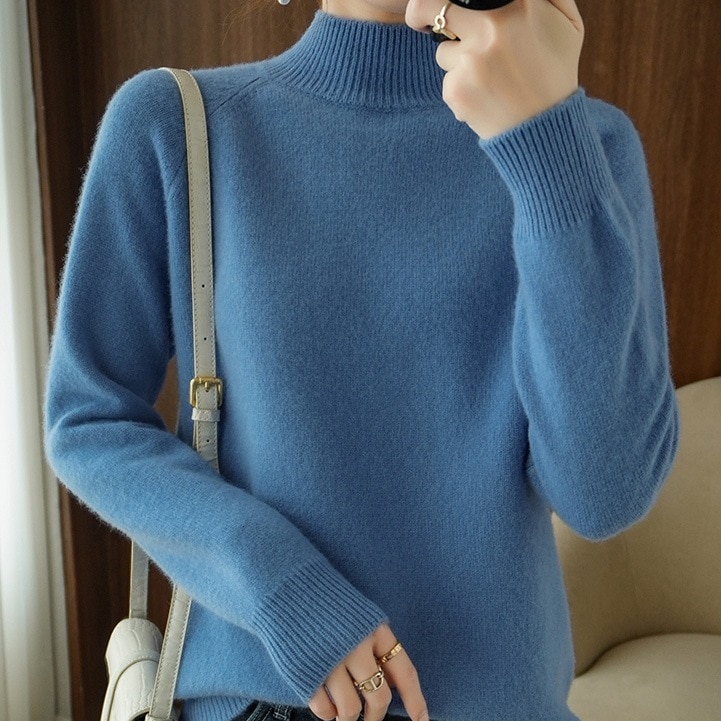 カジュアルニットセーター ハイネックセーター 長袖ニットセーター トップス セーター プルオーバー 袖あり 長袖 萌袖 ハイネック ストレート Iライン スマート ふわふわ ニット かわいい 4,721円