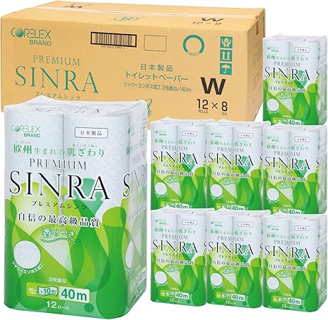 【ケース販売】コアレックス プレミアムシンラ 再生紙トイレットペーパ