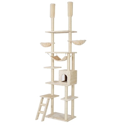 【国内即日発送】キャットタワー 突っ張り おしゃれ 全面麻紐 全高233*263cm ヤマト