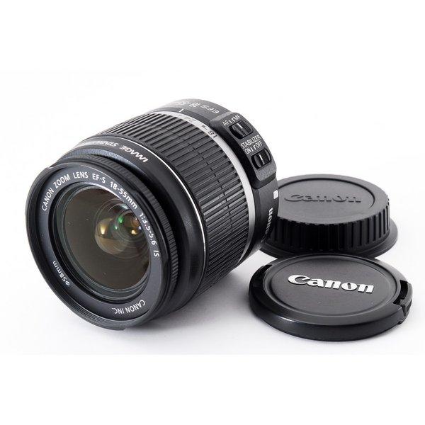 【中古】キヤノン Canon EF-S 18-55mm f/3.5-5.6 IS 美品 望遠ズームレンズ 前後キャップ付き