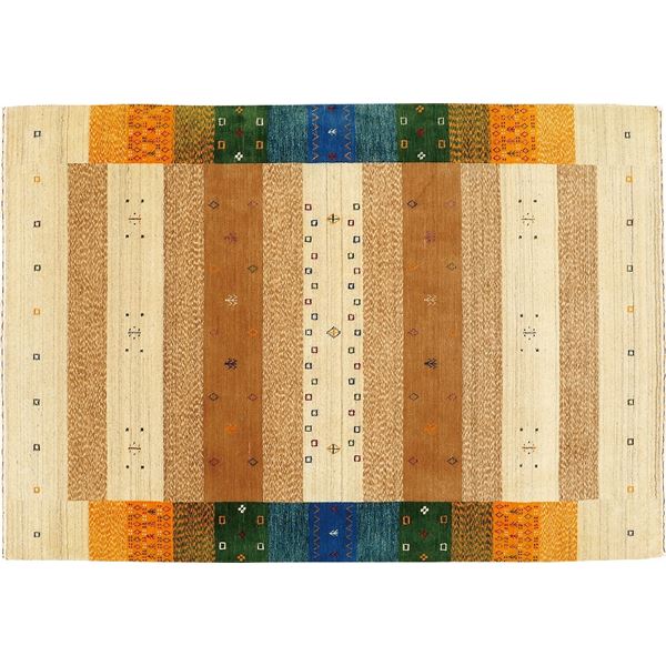 防炎 ラグマット [約200x250cm 729/マルチ] インド製 『ファインギャベ』
