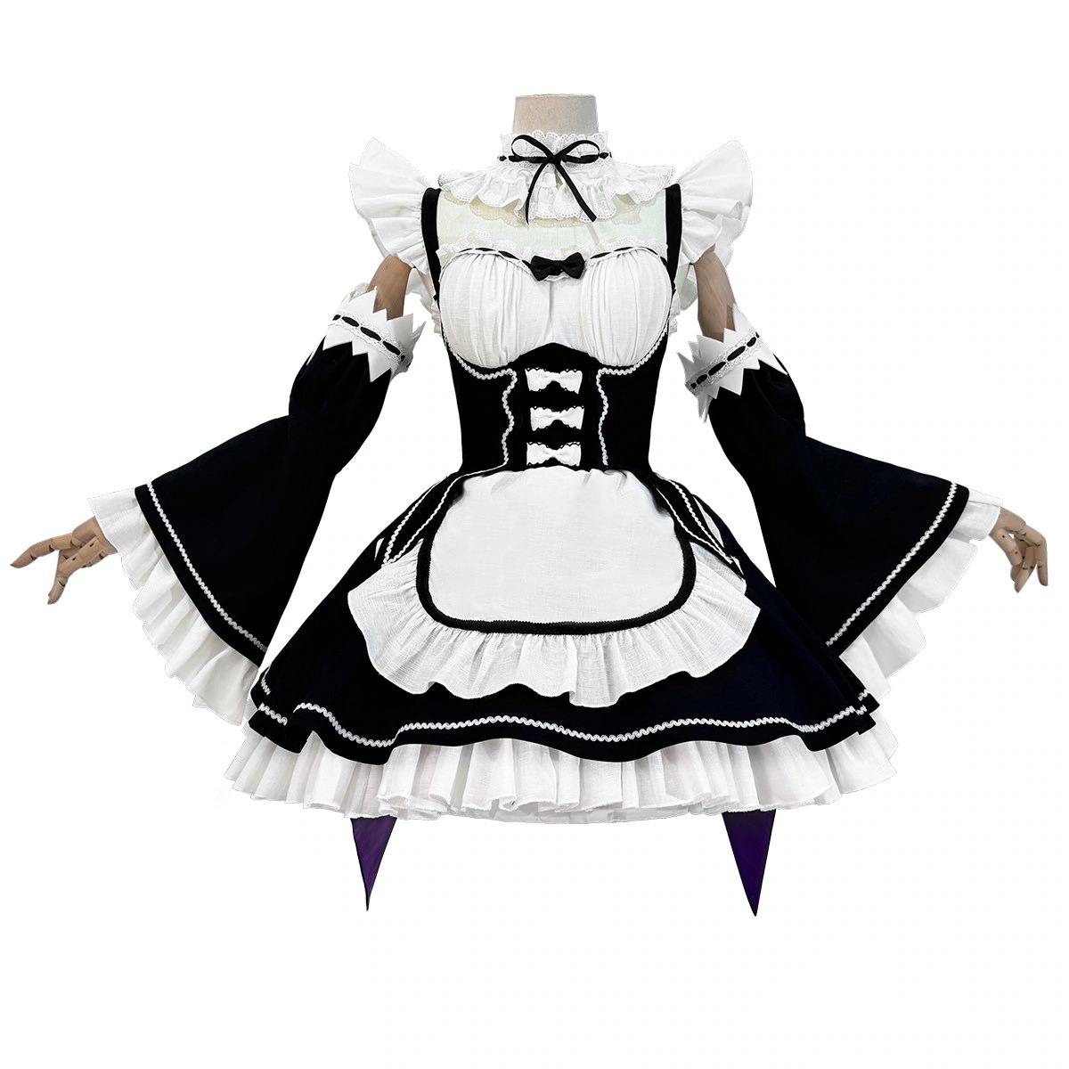 [2026 新作]HOLOUNCOSER Re:ゼロから始める異世界生活 レム コスプレ 衣装 メイド服 エプロン付 フルセット C服 仮装 ハロウィン アニメ