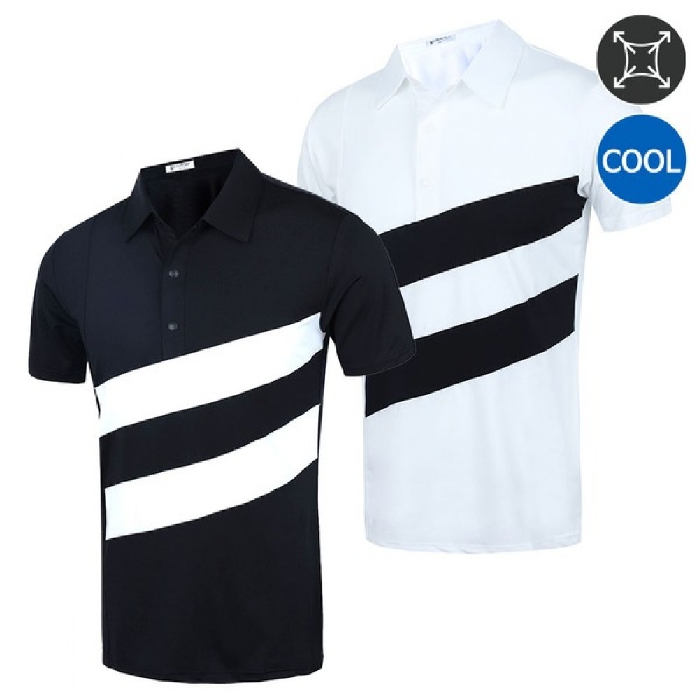 (ノーブルジーンズ) ノーブルジーンズスラントスパンカラティメンズゴルフ半袖Tシャツクールファンクショナルゴルフトップ