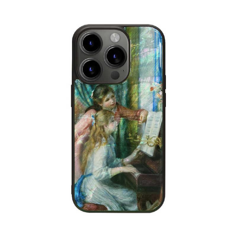 ROA　iPhone15 6.1インチ 天然貝ケース ikins ピアノに寄る少女たち　I25476i15PR