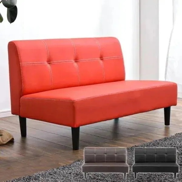 ソファ ソファー 2人掛け ローソファー 二人掛け 合皮 レザー おしゃれ 北欧 コンパクト ブラウン レッド ブラック シンプル モダン