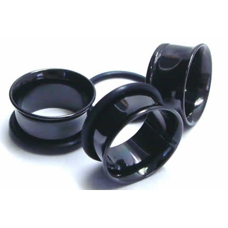 ボディピアス 18mm ブラック シングルフレアアイレット ステンレス 黒色 18ミリ ラージホール ゴム Oリング キャッチ 片側 大きい 広い 定番 シンプル 筒型 bk-fe18xxxxxx