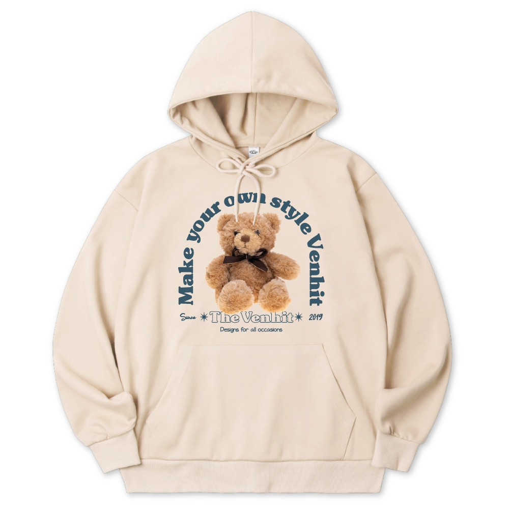 VH Brown Bear Napping Hoodie ベーンヒットブラウンベア裏起毛パーカー